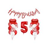 Kirmizi Rakamli Heppy Birthday Balon Set, 5