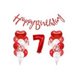 Kirmizi Rakamli Heppy Birthday Balon Set, 7