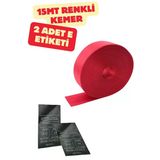 Kırmızı Renk Emniyet Kemeri 15Mt. (Etiket Hediyeli)