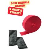 Kırmızı Renk Emniyet Kemeri 8Mt. (Etiket Hediyeli)