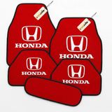 Kırmızı Renk Honda Logolu Araç Halı Paspası 5 Parça Set Şık, Pratik Ve Kaymaz Tabanlı Oto Zemin Koruma
