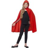 Kırmızı Renk Kapşonlu Kumaş Pelerin 90 cm (5067)