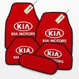 Kırmızı Renk Kia Motors Logolu Araç Halı Paspası 5’Li Set Konforlu, Dayanıklı, Kaymaz Ve Şık Tasarım