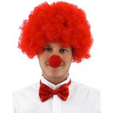 Kırmızı Renk Kıvırcık Afro Bonus Peruk Takma Saç Ve Kırmızı Burun Seti Mirsm0010k-Smrbonus-Burun-4