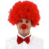 Kırmızı Renk Kıvırcık Afro Bonus Peruk Takma Saç Ve Kırmızı Burun Seti P81069s8873