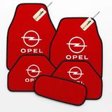 Kırmızı Renk Opel Logolu Oto Halı Paspas Seti 5’Li Kaymaz Tabanlı, Yıkanabilir, Dayanıklı Araç İçi Zemin Koruma Takımı