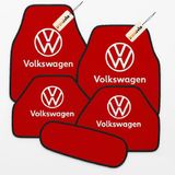 Kırmızı Renk Volkswagen Logolu Oto Halı Paspas Takımı 5 Parça, Araca Uyumlu, Dayanıklı Ve Estetik