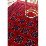 Kırmızı Renkli Afgan Motifli Yıkanabilir Otantik Dokuma Halı 01 80 X 150