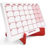 Kırmızı Renkli Aylık Planlama 2026 Takvim, 2026 Masa Takvimi, Red Color Monthly Planner Calendar - 1 Adet