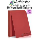 Kırmızı Renkli Mukavva 50X70 Cm 10 Adet 1 Paket Renkli Sert Karton 1.0 Mm Anasınıfı Hobi Etkinlik Okul Öncesi Elişi