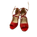 KIRMIZI RUĞAN YANDAN ÇİFT BAĞLI MODEL 8,5 CM(13pont) TANGO, DANS, VE SALON AYAKKABISI (EU Ayakkabı Beden Sistemi, Yetişkin, Sayısal, Orta, 37)