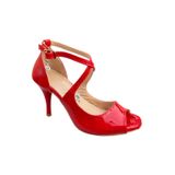 KIRMIZI RUĞAN YANDAN ÇİFT BAĞLI MODEL 8,5 CM(13pont) TANGO, DANS, VE SALON AYAKKABISI