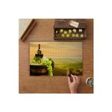 Kırmızı Şarap - Fıçı - Manzara Tasarımı 240 Parça Ahşap Puzzle Ahşap Kutuda MP01403