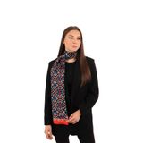 Kırmızı Sarmaşık Desen Vual İpek Fular