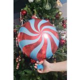 Kırmızı Şeker Balon Yuvarlak Yılbaşı Folyo Balon 45cm