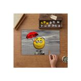 Kırmızı Şemsiyeli Emoji Tasarımı 240 Parça Ahşap Puzzle Ahşap Kutuda MPY20364