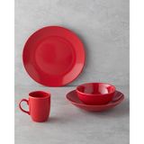 Kırmızı Seramik Yemek Takımı, 4 Parça, Şık ve Kullanışlı Set - Seçenek 1