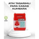 Kırmızı Şifreli Atm Kasa Para Yutan Kumbara - Lisinya