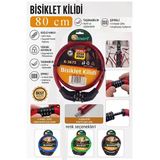 Kırmızı Şifreli Bisiklet Kilidi 80 Cm 1 Adet K-3675 Çelik Halat Plastik Kaplamalı Bisiklet Kiliti Scooter Kapı Şifreli