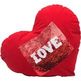 Kırmızı Sihirli Pullu Love Yastık Kılıfı Kırmızı LOR947457593837