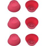 Kırmızı Silikon Mini Brownie ve Muffin Kalıbı, 7x3 cm, Cupcake Kalıbı, 6 Adet