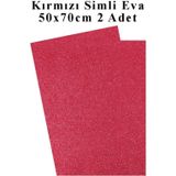 Kirmizi Simli Eva 50X70 Cm 2 Adet Simli Eva Sungeri Okul Kres Anasinifi Elisi Etkinlikleri