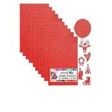 Kırmızı Simli Karton A3 30x40 cm 10 lu 1 Paket Simli Fon Kartonu Parıltılı Kağıt Anasınıfı Kreş Etkinlik Proje