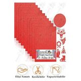 Kırmızı Simli Karton A5 15x20 cm 10 lu 1 Paket Simli Fon Kartonu Parıltılı Kağıt Anasınıfı Kreş Etkinlik Proje