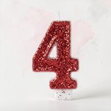 Kırmızı Simli Pasta Mumu Doğum günü mum 1 yaş (4)