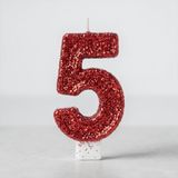 Kırmızı Simli Pasta Mumu Doğum günü mum 1 yaş (5)