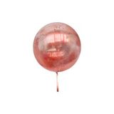 Kırmızı Simli Yuvarlak Şeffaf Balon 24 Inç - Renkli - 1