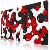 Kırmızı Siyah Beyaz Oyun Mouse Pad Masa Pedi XXL 35,4 x 15,7 inç Japon Anime Geometrik Havalı Genişletilmiş Mousepad 40X90 cm Kaymaz Kauçuk Tabanlı Dikişli Kenar Büyük Masa Matı Oyun Ofisi Ev İşi için