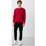 Kırmızı - Siyah Casual O Yaka Lastik Paça Pamuklu Erkek Oversize Eşofman Takımı - 85120