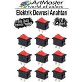Kırmızı Siyah Elektrik Devresi Anahtarı 10 Adet On Off Açma Kapama Devre Anahtarı Aç Kapa Deney Elektirik Açma Kapama