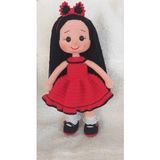 Kırmızı Siyah Fatoş Bebek Amigurumi Organik Oyuncak