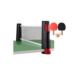 Kırmızı Siyah Tüm Masalara Uyumlu Mekanizmalı Masa Tenisi Filesi 2 Raket 3 Top Set