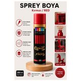 Kırmızı Sprey Boya 200 Ml 1 Adet Südor Hızlı Kuruyan Renkli Profesyonel Canlı Renk Ahşap Plastik Demir Metal Porselen