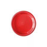 Kırmızı Tek Kullanımlık Plastik Tabak 22 Cm 24 Lü