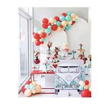 Kırmızı-Ten-Mint Yeşili Renk Balon Zinciri 50 Adet+5 mt balon zinciri