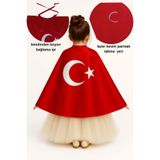 Kırmızı Türk Bayrağı Ay Yıldızlı Temalı Pelerin 135*75 cm 23 Nisan, 19 Mayıs, 29 Ekim Kutlamaları pkpelerinbayrakkatogorii
