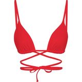Kırmızı Üçgen Ipli Bikini Üstü