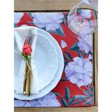 Kırmızı White Rose Kumaş Amerikan Servis 4'lü Set 35X50CM - 35 x 50 cm - Çok Renkli