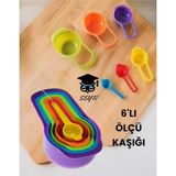 Kirtasiye 6'li Ölçü Kaşığı Seti, Renkli - Çok Renkli