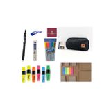 KIRTASİYE SETİ PENSAN MY IQ 07 10 TANE SİLGİ KALEMLİK FOSFORLU KALEM TÜKENMEZ KALEM SET KRAFT DEFTER