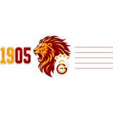 Kırtasiye Turuncu Galatasaray 1905 Aslan Temalı Etiket 24 Adet – 2 A4 – 4,5x10 cm – Okul Defter Kırtasiye Etiketi - MODEL-3