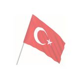 Kırtasiyem Sopalı Raşel Kumaş Türk Bayrağı 35*60 Cm 25 Adet