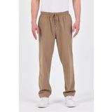 kırtex sport k teks şekil Erkek Vizon Regular Fit Keten Pantolon - Beli Lastikli, Pamuklu, Yazlık