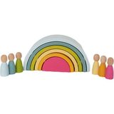 Kırtkırt Ahşap 6'lı Pastel Renkler Waldorf Gökkuşağı Pegli Set Ahşap Oyuncak