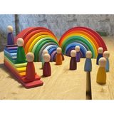Kırtkırt Ahşap KirtKirt Ahsap | Waldorf Gokkusagi Seti | 46 Parca | 0-6 Yas | 29 cm - Yeşil - Sarı