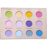 Kırtkırt Ahşap Peg Bebekler Için Tabla Aylar (Ing) Pastel Tonlar
